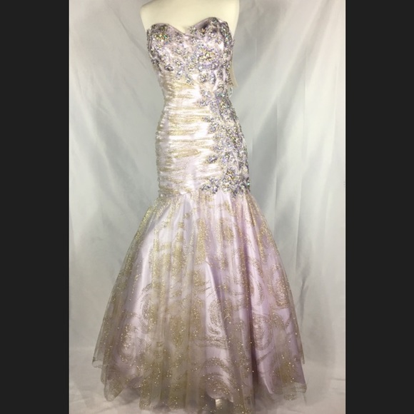 👸🏻 Beautiful Tony Bowls mermaid ball gown size 8 - Picture 2 of 6
